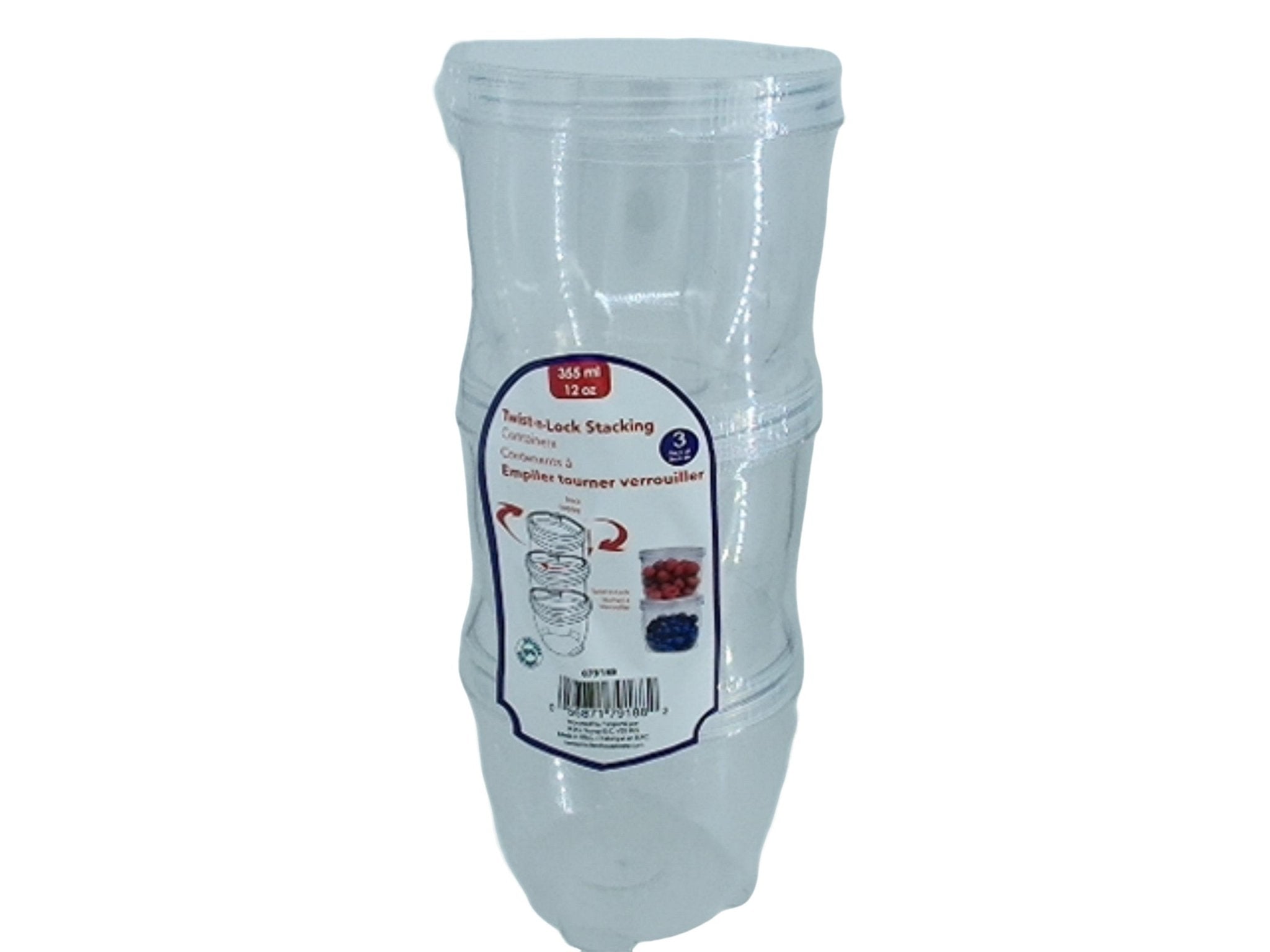 3pc Twist - Lock Containers 355ml - Brantford Surplus