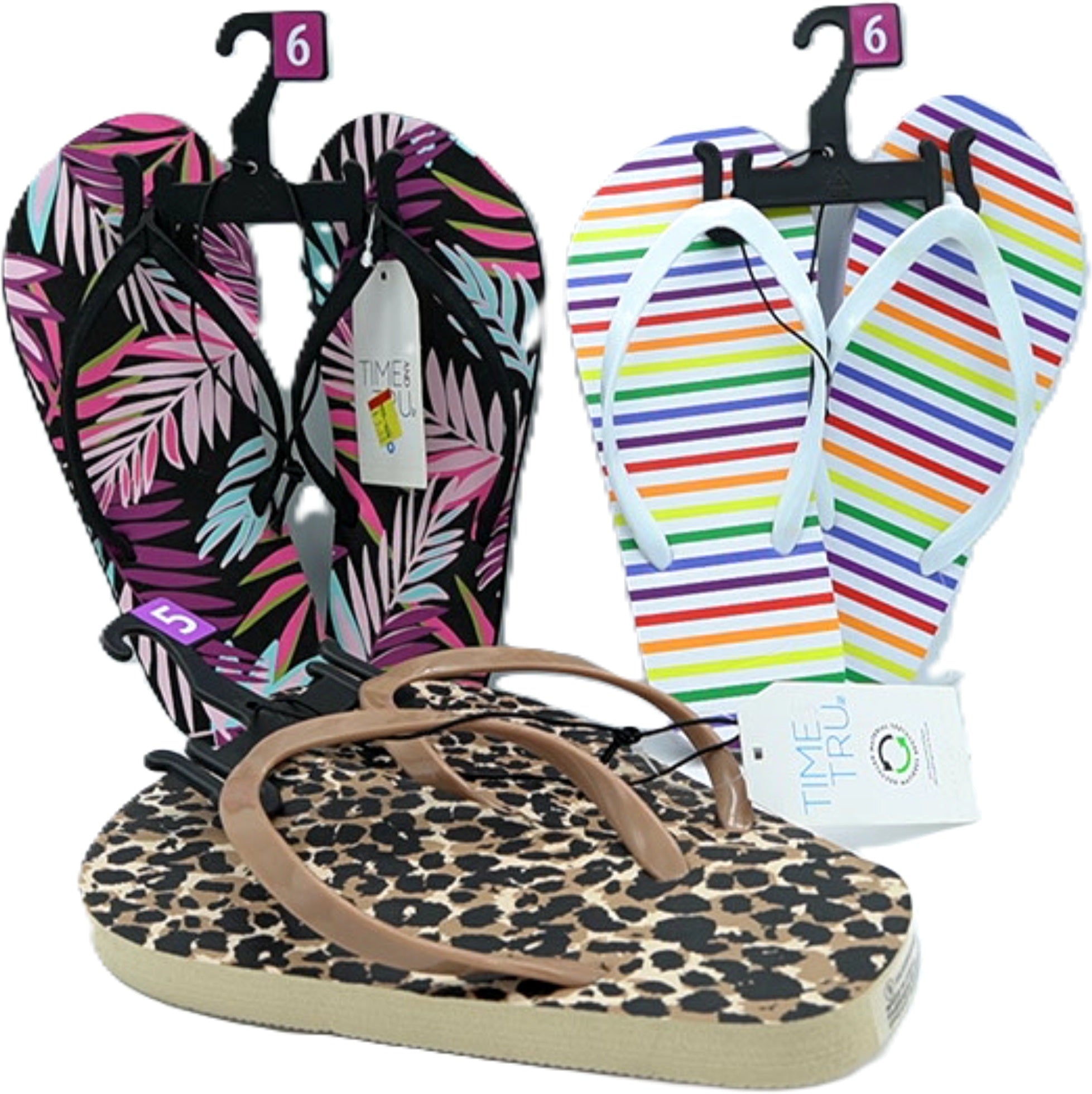 Assorted Flip Flops - Multi-Color Casual Summer Sandals