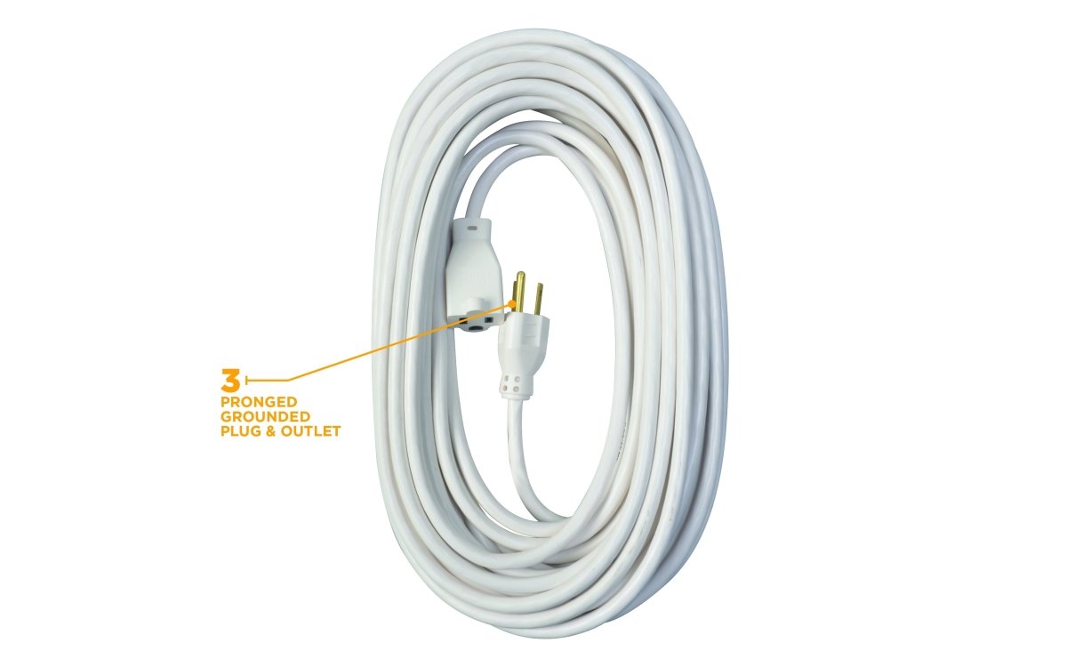 40ft Outdoor Extension Cord White 16/3 - Yard Master - Brantford Surplus