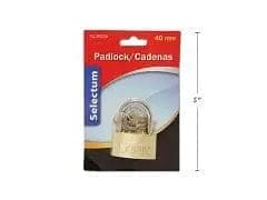 40MM BRASS PADLOCK W/3 KEYS DOUBLE BLISTERED - Brantford Surplus