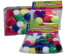 40pk. Pom Poms 1" size Asst.Colors - Brantford Surplus