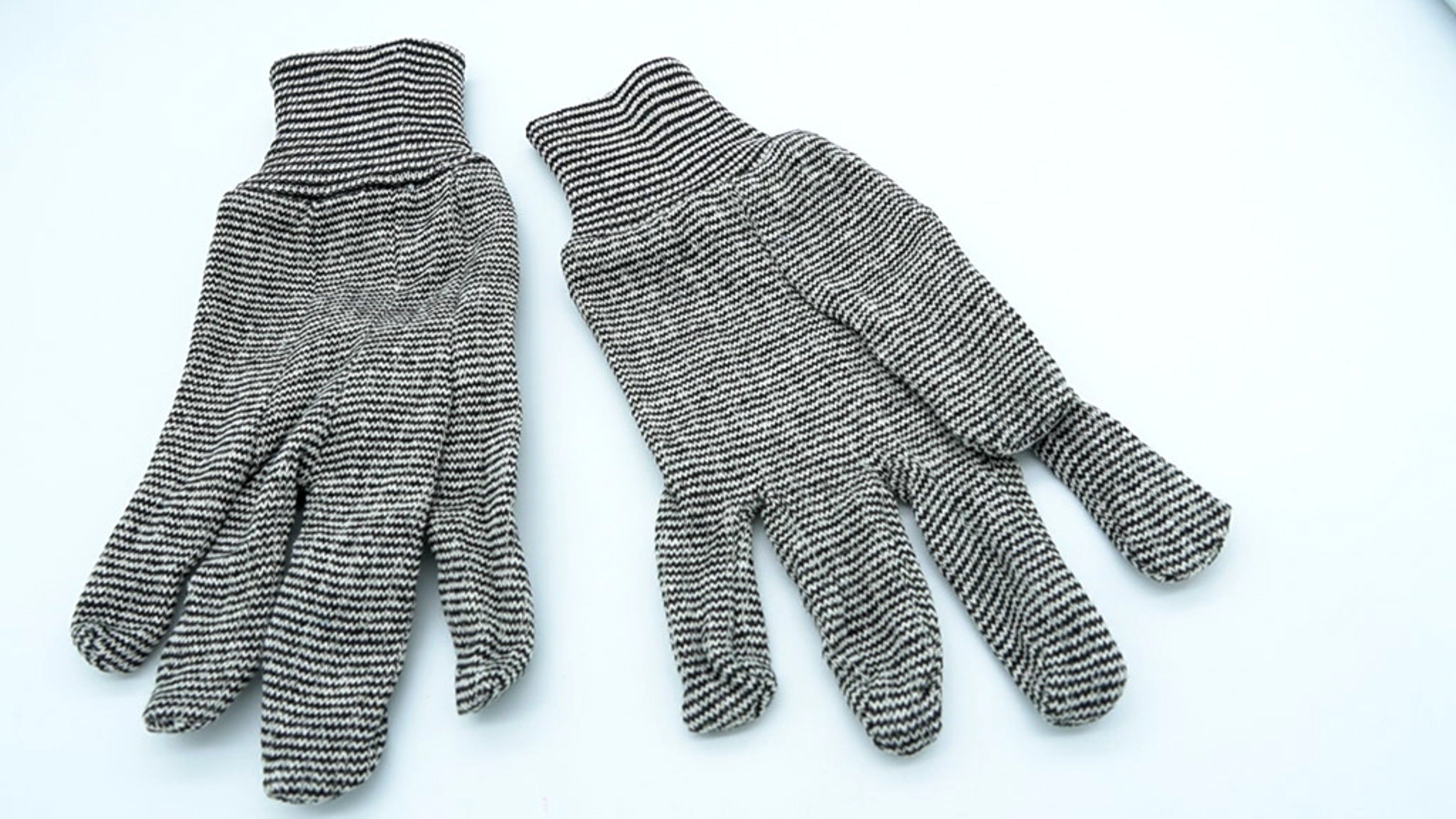 White & Black Jersey Work Gloves