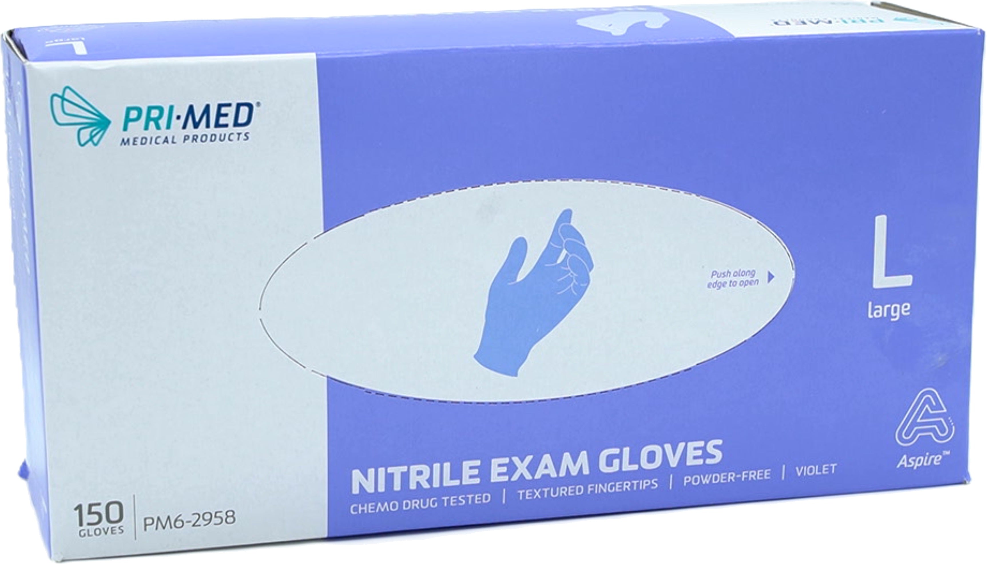 Aspire Nitrile Exam Gloves Large 150pk