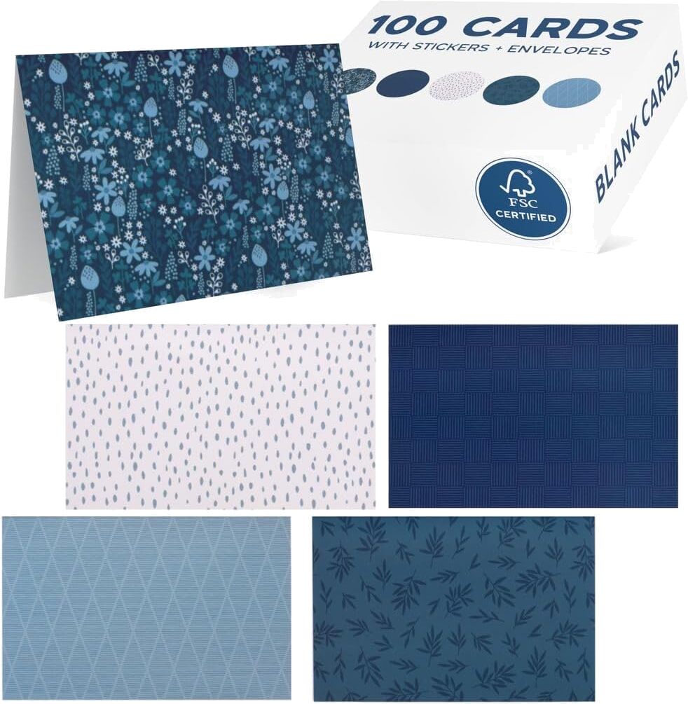 Blank Greeting Cards 100 Pack - Vns Creations