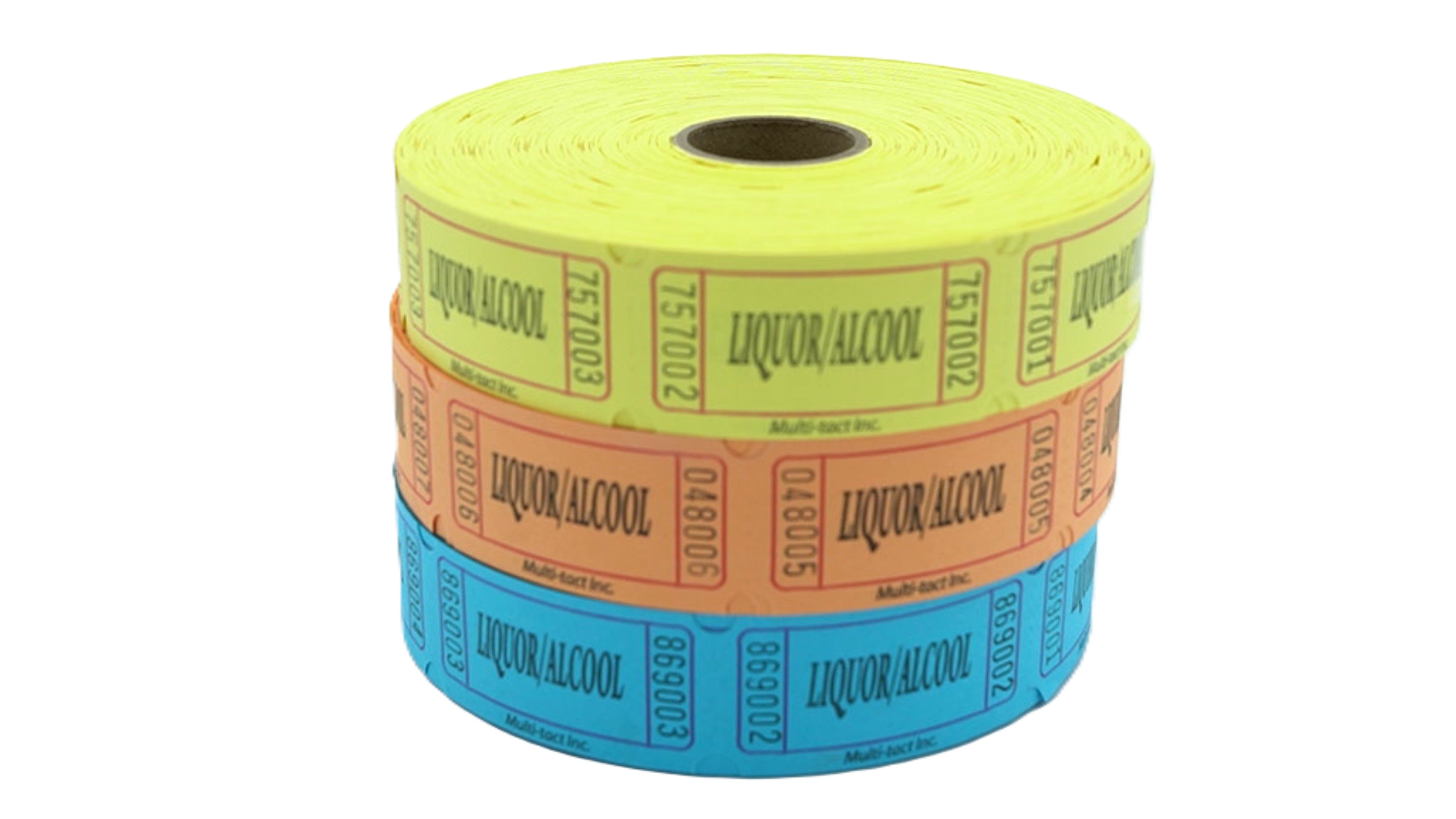 Liquor Tickets Roll 1000 Count Multi-Colour