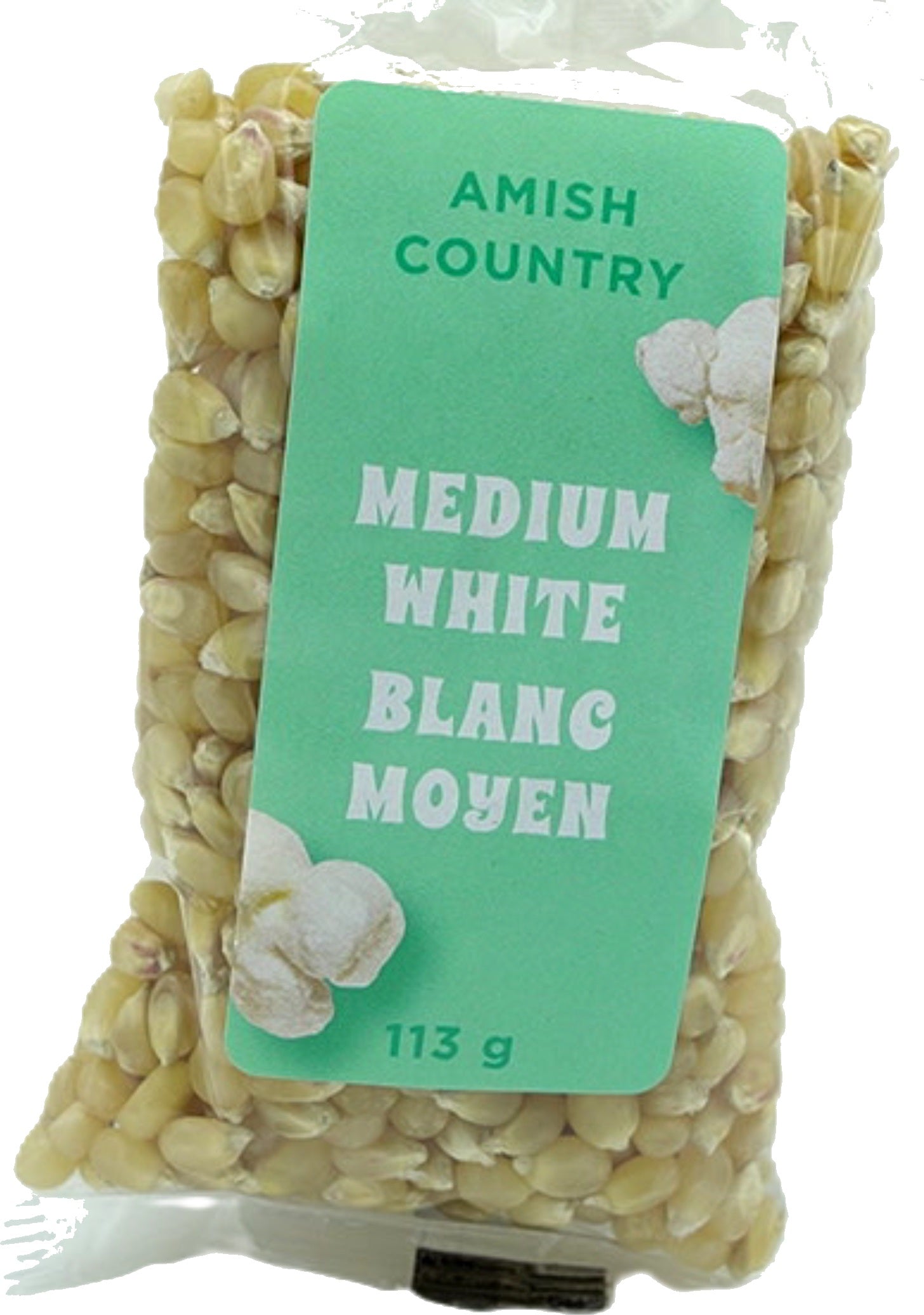 Amish Country Medium White Popcorn Kernels 113g
