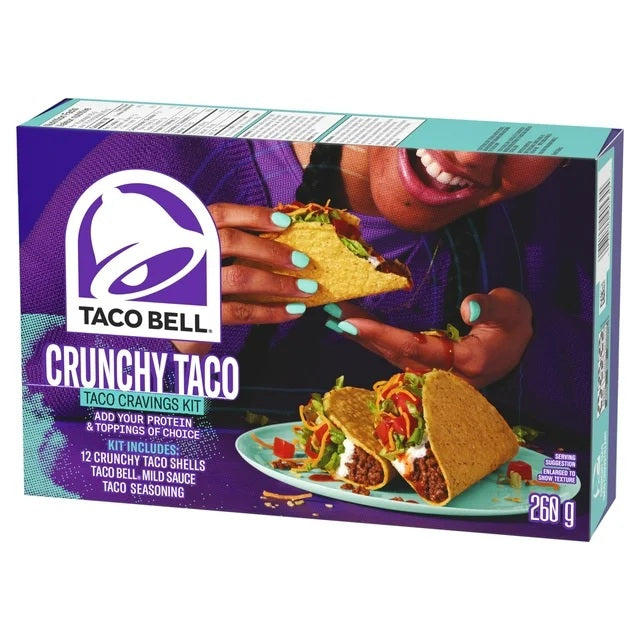 Taco Bell Crunchy Taco Kit 12 Shells 260g