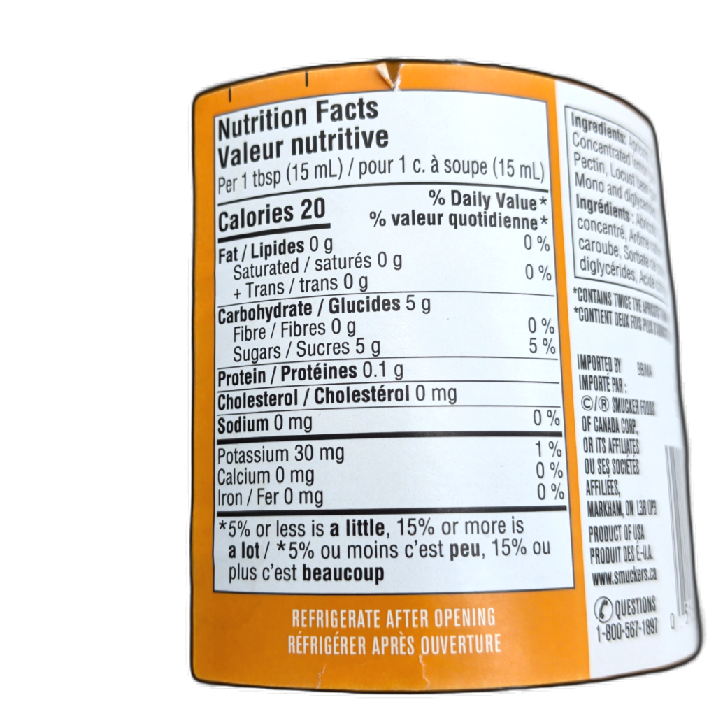 Smucker's Double Fruit Apricot Fruit Spread — alternate view