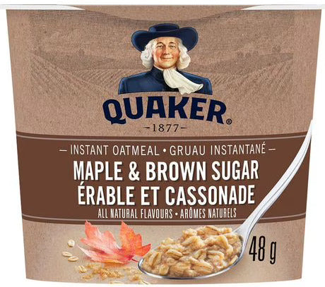 Quaker Instant Oatmeal Maple & Brown Sugar 48g. Cup (ENDCAP)