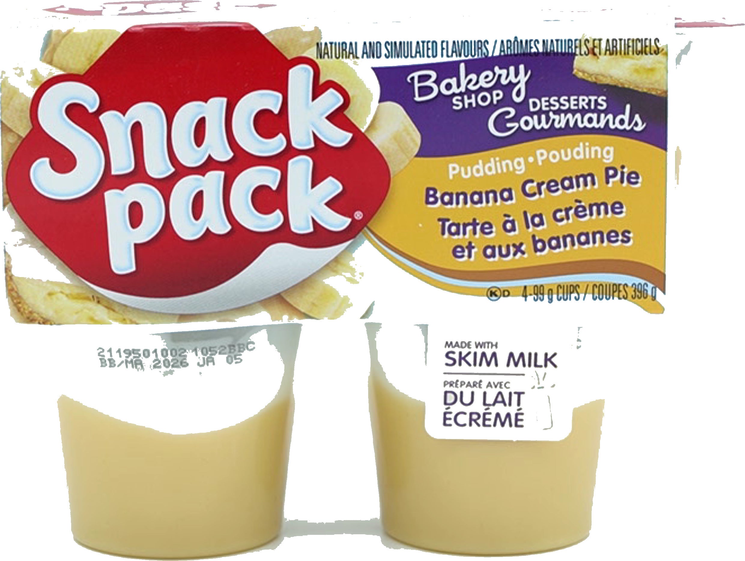 Snack Pack Banana Cream Pie Pudding 4-Pack Cups