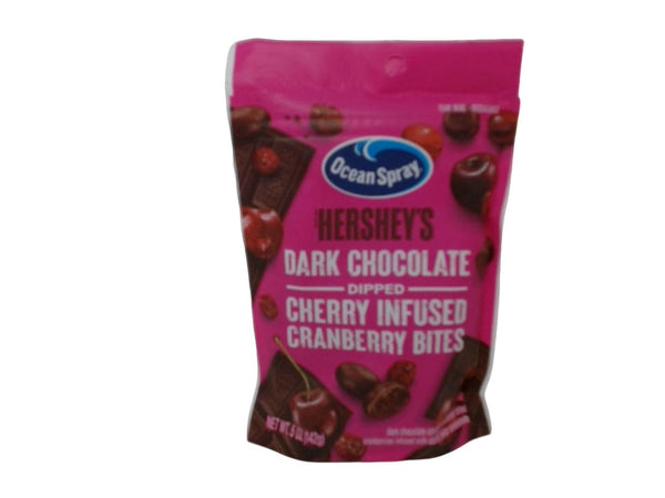 Dark Chocolate Dipped Cherry Infused Cranberry Bites 142g. Hersey's Ocean Spray