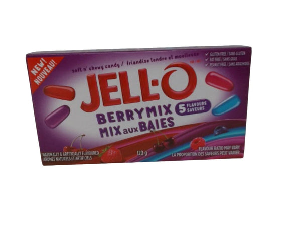 Jell-o Soft N' Chewy Candy Berrymix 120g.