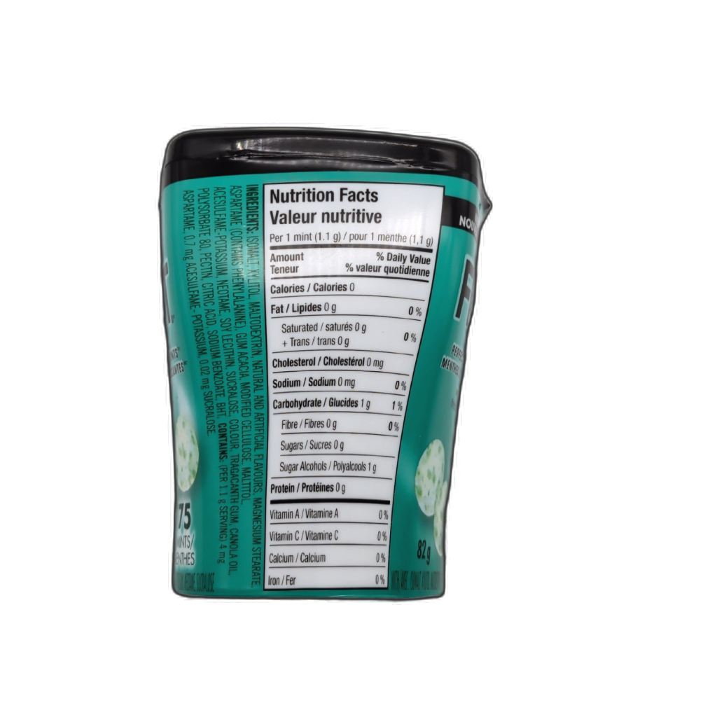 Ice Breakers Frost Wintercool Mints - pocket bottle detail