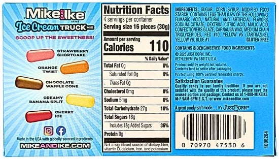 Mike And Ike Ice Cream Truck Mix Candy 120g.