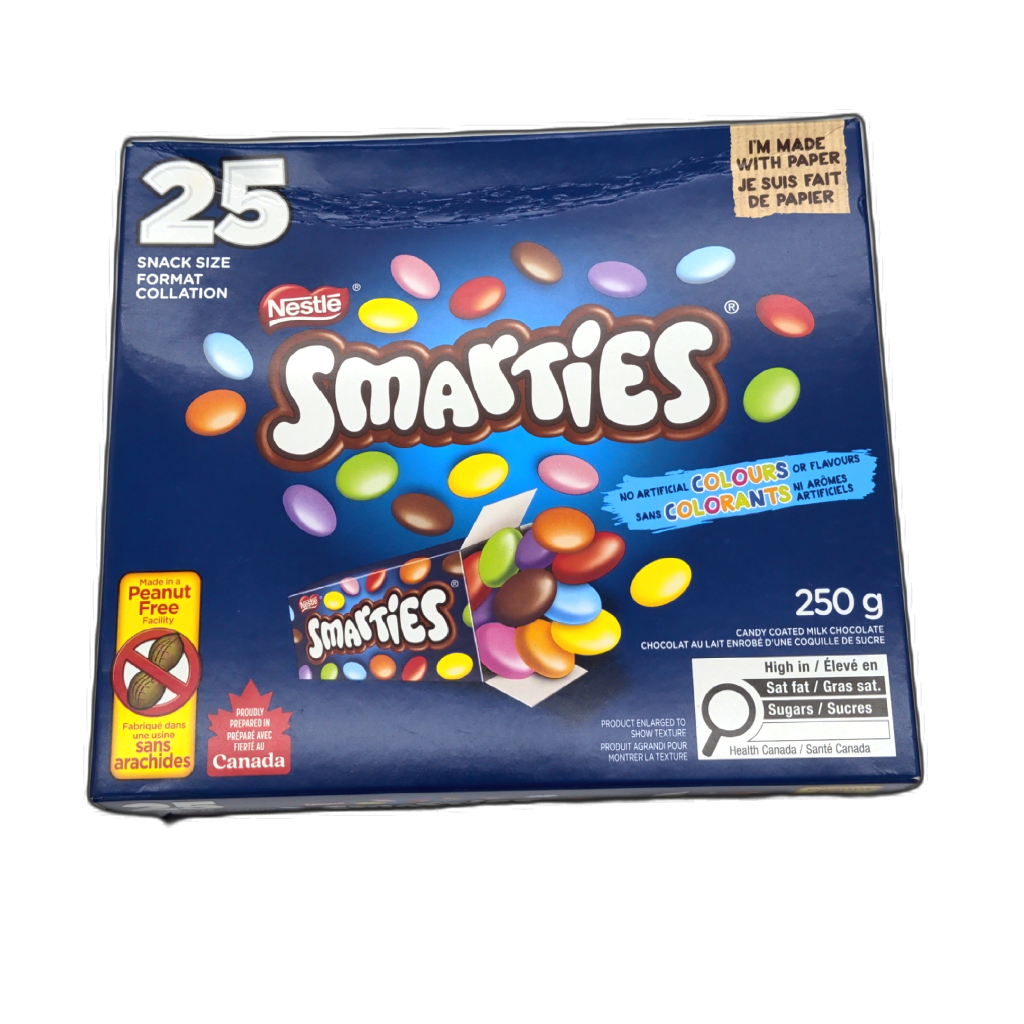 Smarties Snack Size Candy 25-Pack 250g box