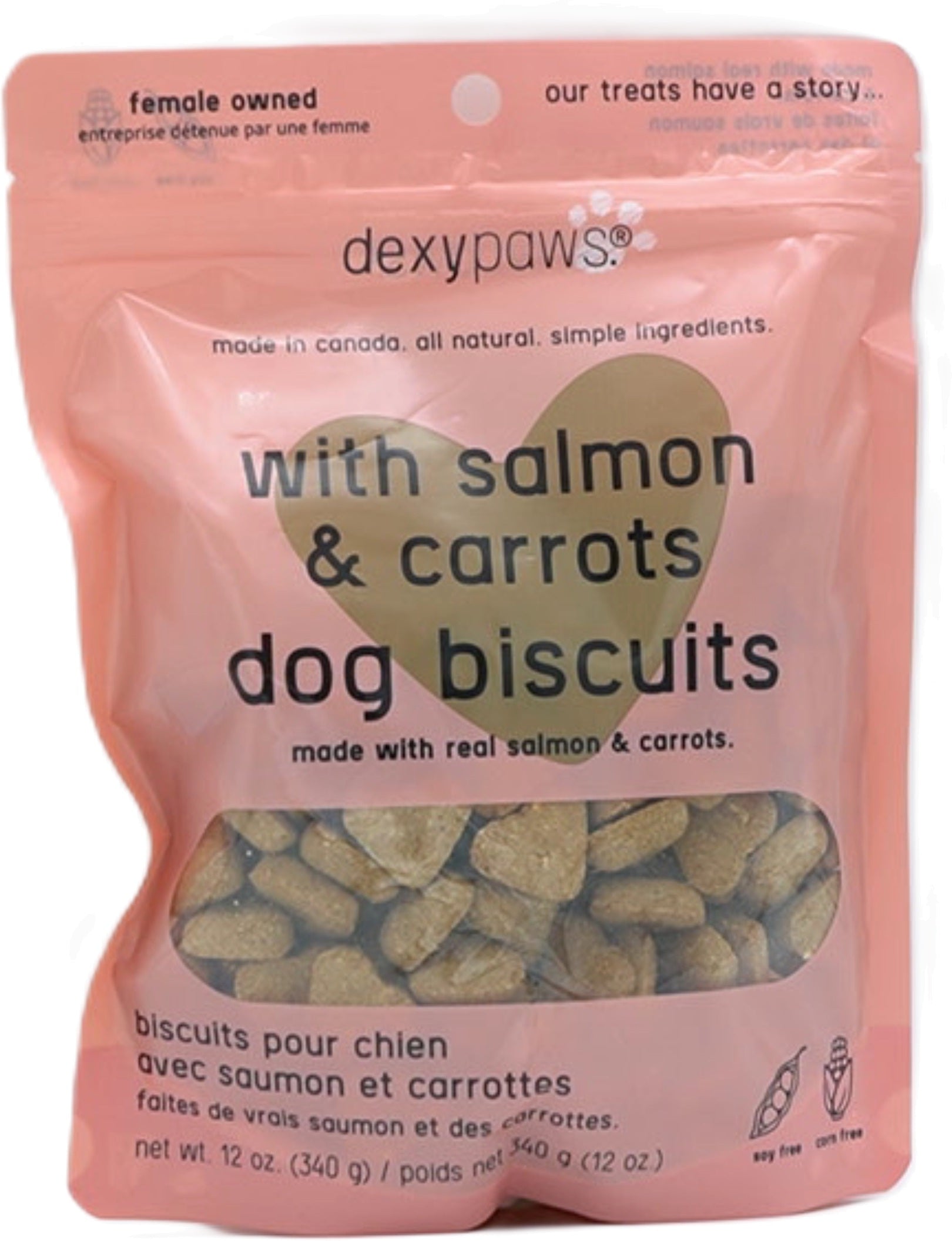 Dexypaws Dog Biscuits Salmon & Carrots 340g