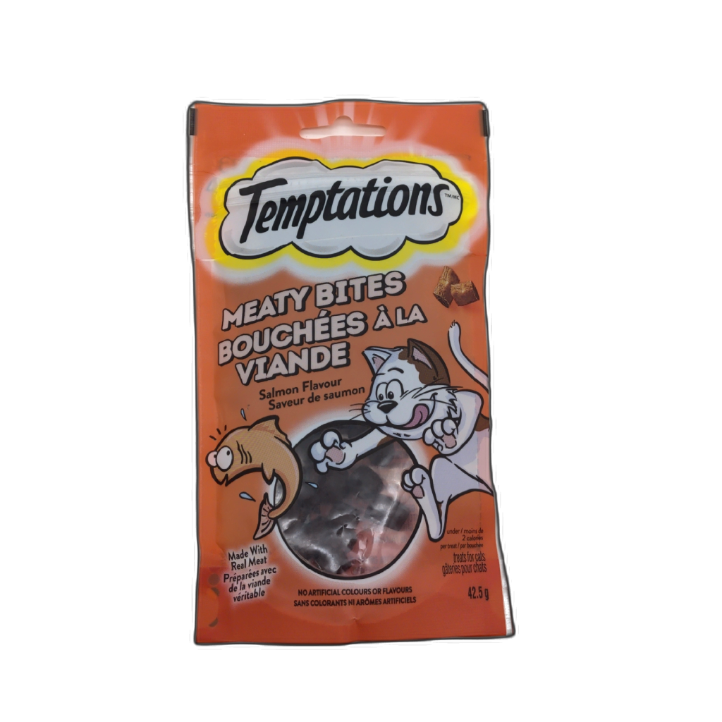 Temptations Meaty Bites salmon cat treats 42.5g pouch