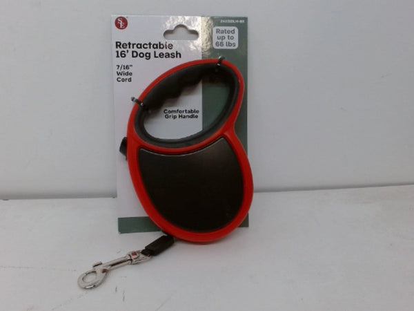 Retractable Dog Leash Red 7/16" Wide Cord 66lbs. Comfort Grip Handle