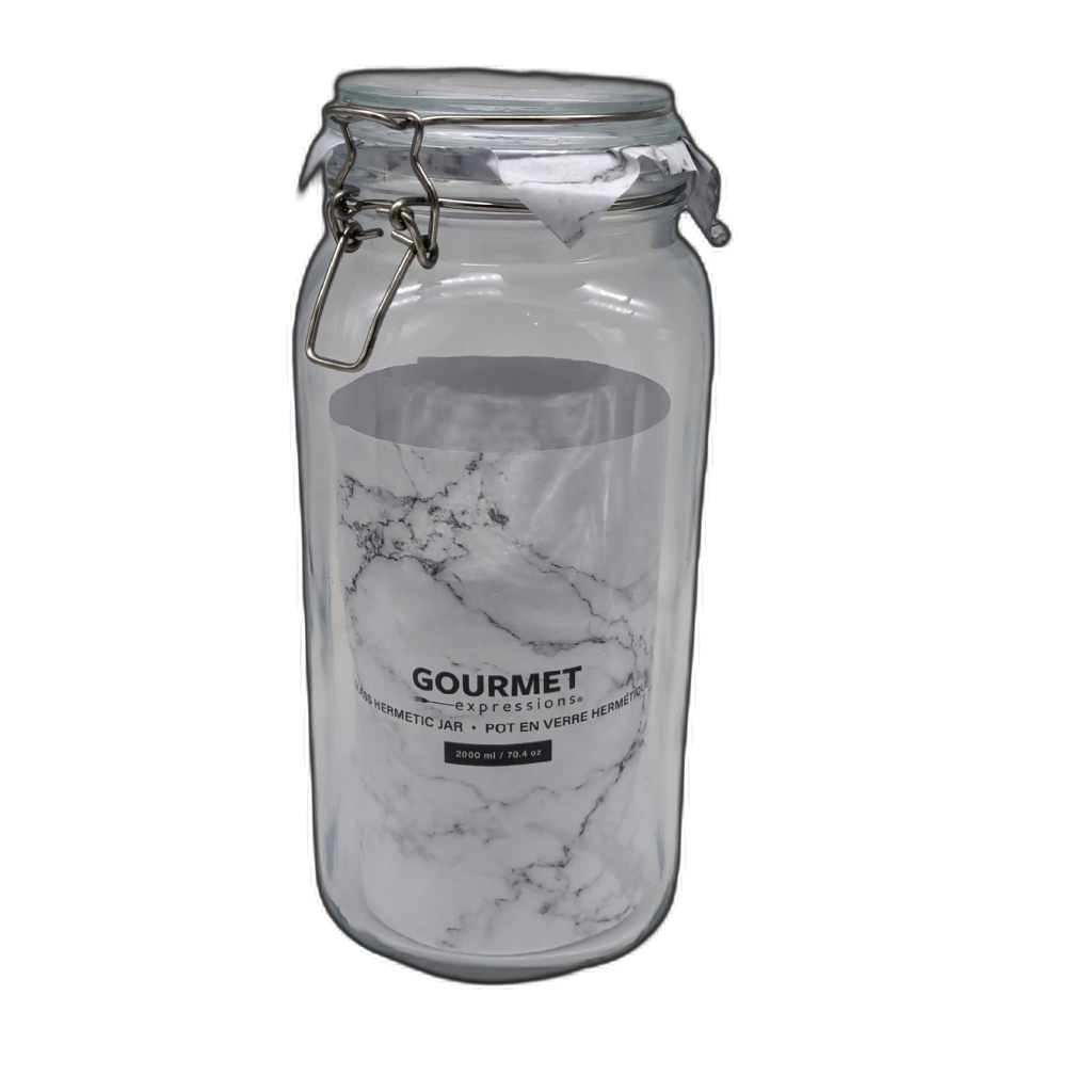Gourmet Expressions Glass Hermetic Jar 2000ml with airtight clasp lid