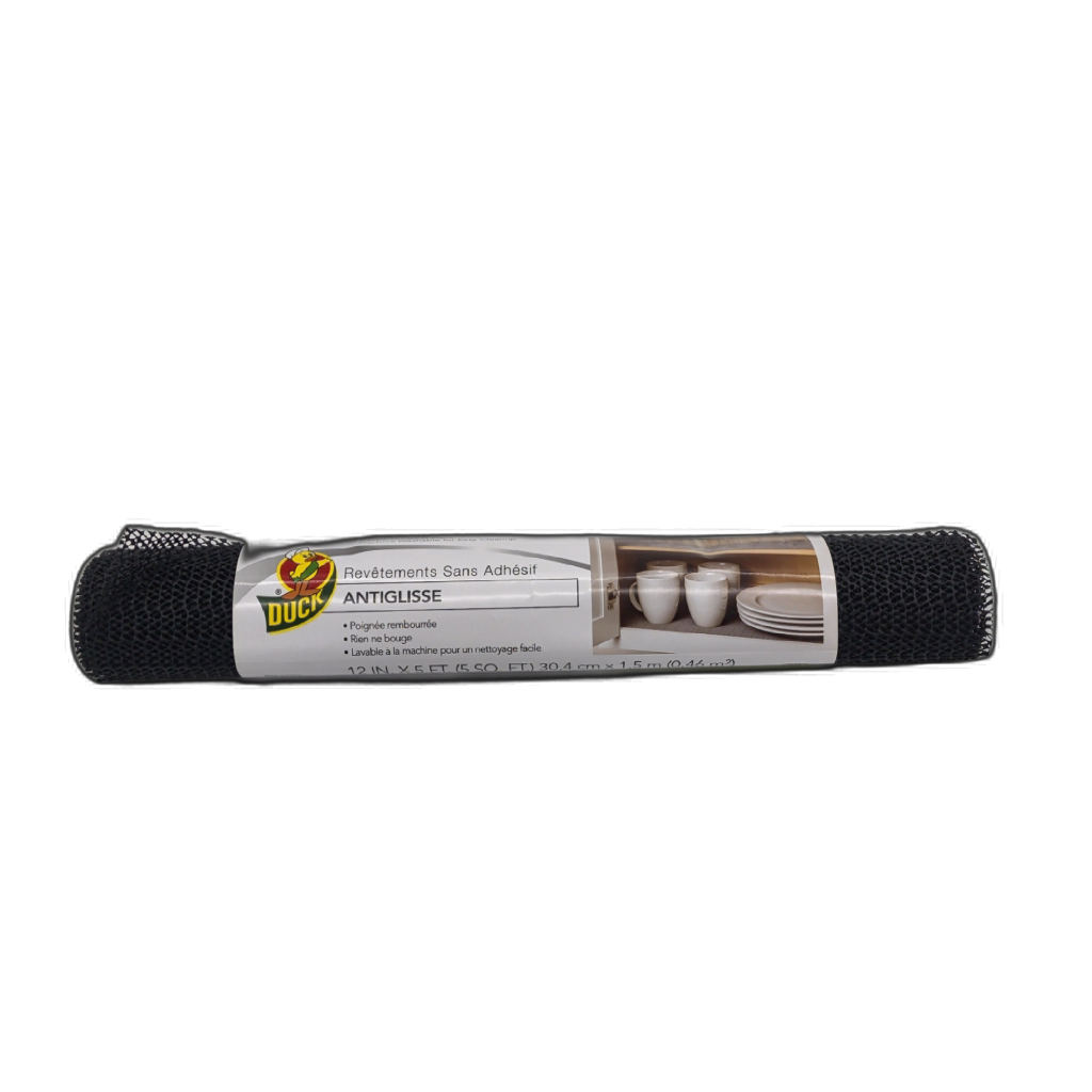 Duck Brand Non-Adhesive Shelf Liner 12-Inch x 5-Foot Black