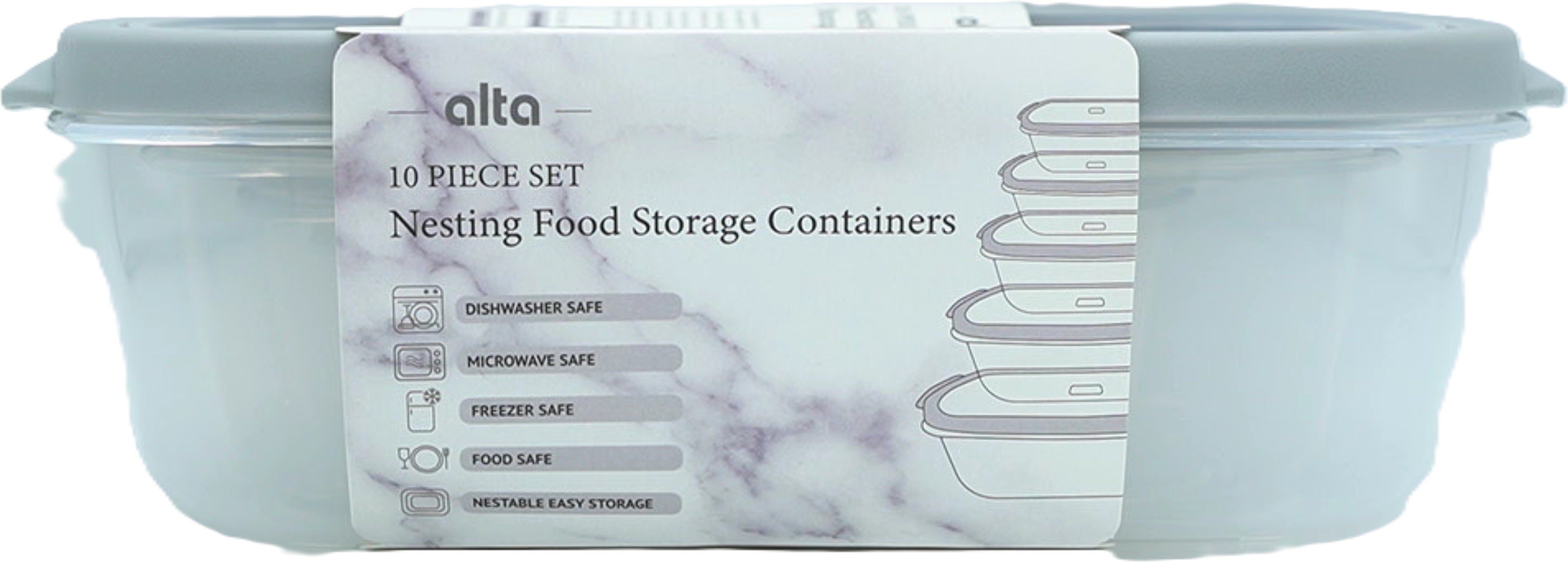 Nesting Food Storage Containers 10pc Set Nickel Alta