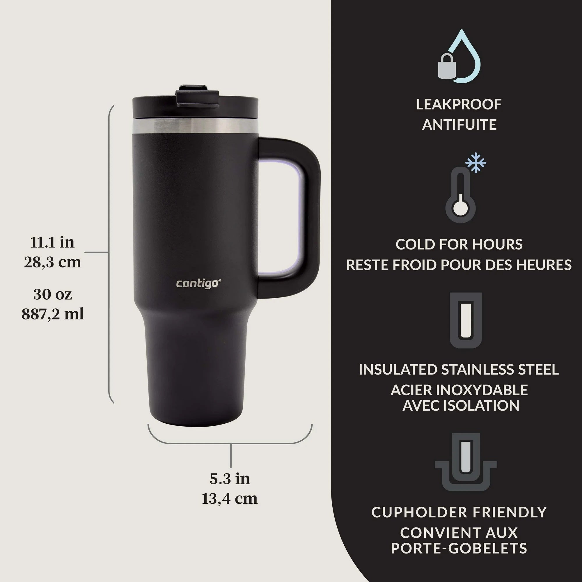 Contigo Streeterville 32oz Tumbler Black Insulated Drinkware