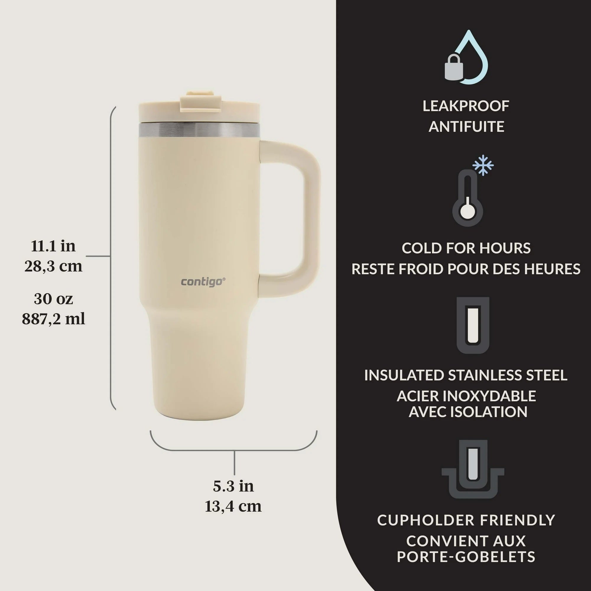 Contigo Streeterville 30oz Matte Oatmilk Tumbler