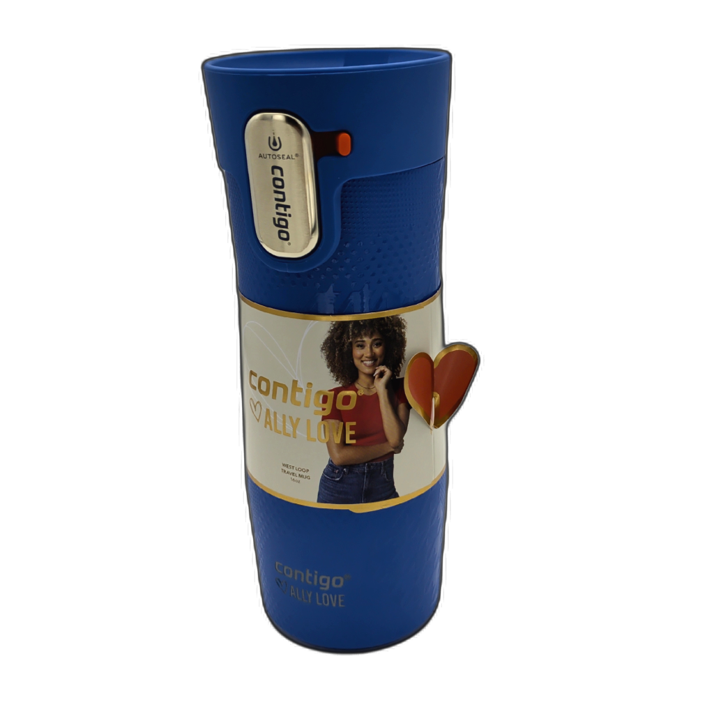 Contigo Ally Love 16oz blue spillproof tumbler