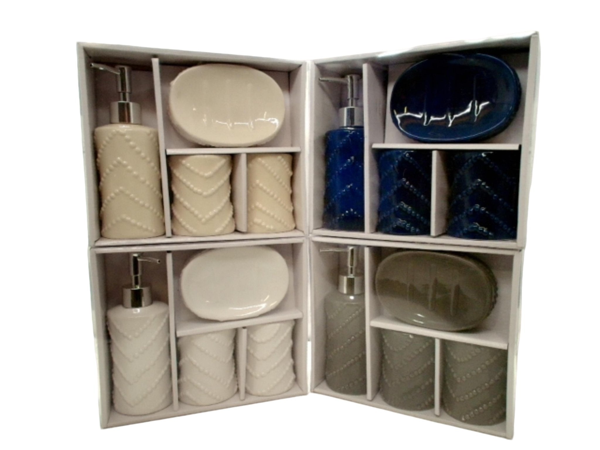 4pc. Bath Accessory Set Assorted Colours Da Vinci - Brantford Surplus