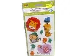 4x7" 3D Pop - up Glitter Stickers Creature Fun - Brantford Surplus
