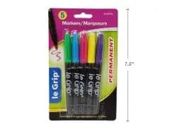 5 PERMANENT MARKERS BLISTERD 5 DIFFERENT COLORS - Brantford Surplus