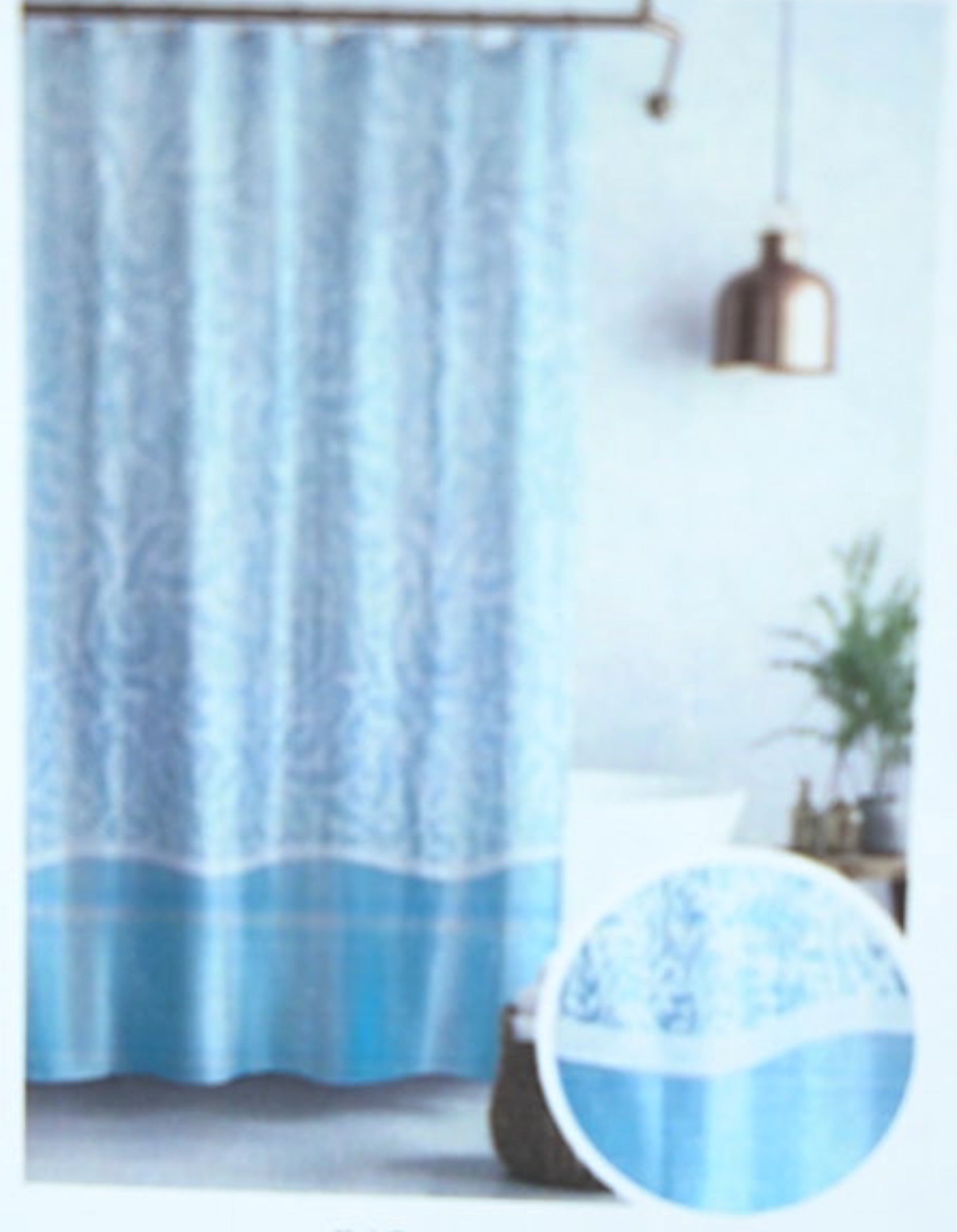 Ferns Print Polyester Shower Curtain 70x72 Inch Bathroom Decor