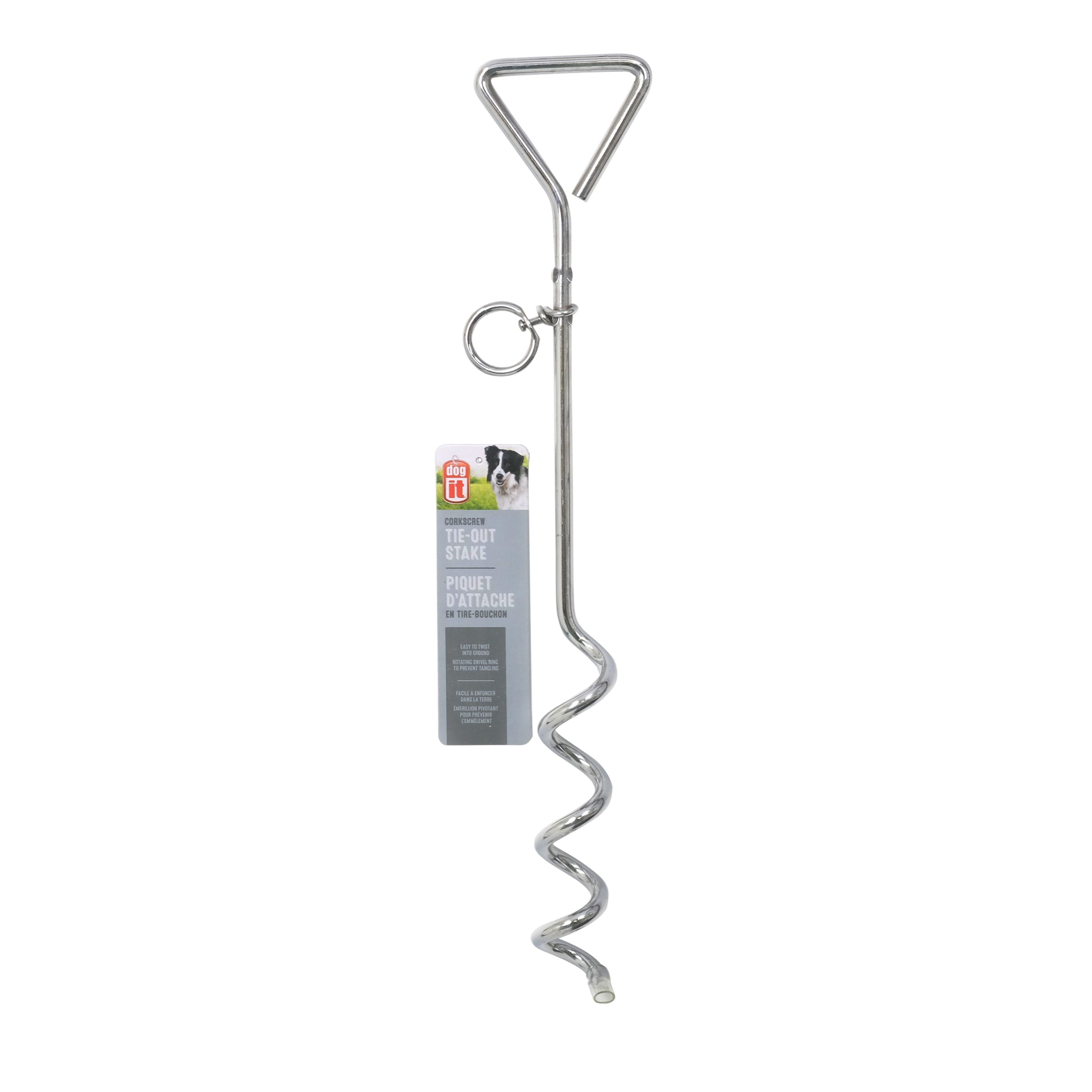 Dogit Corkscrew Tie Out Stake — in use