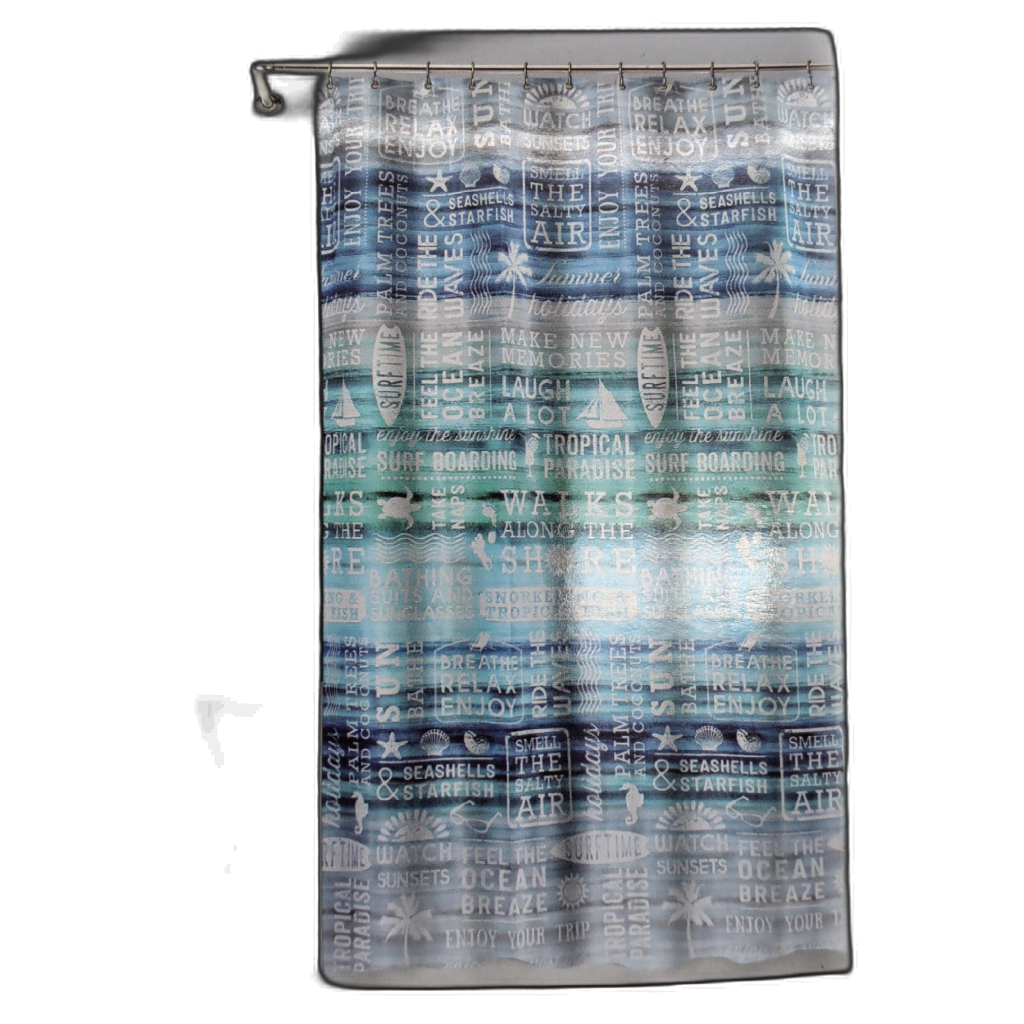 Fabric Shower Curtain 70" X 72" Ocean Splash Home - view 2
