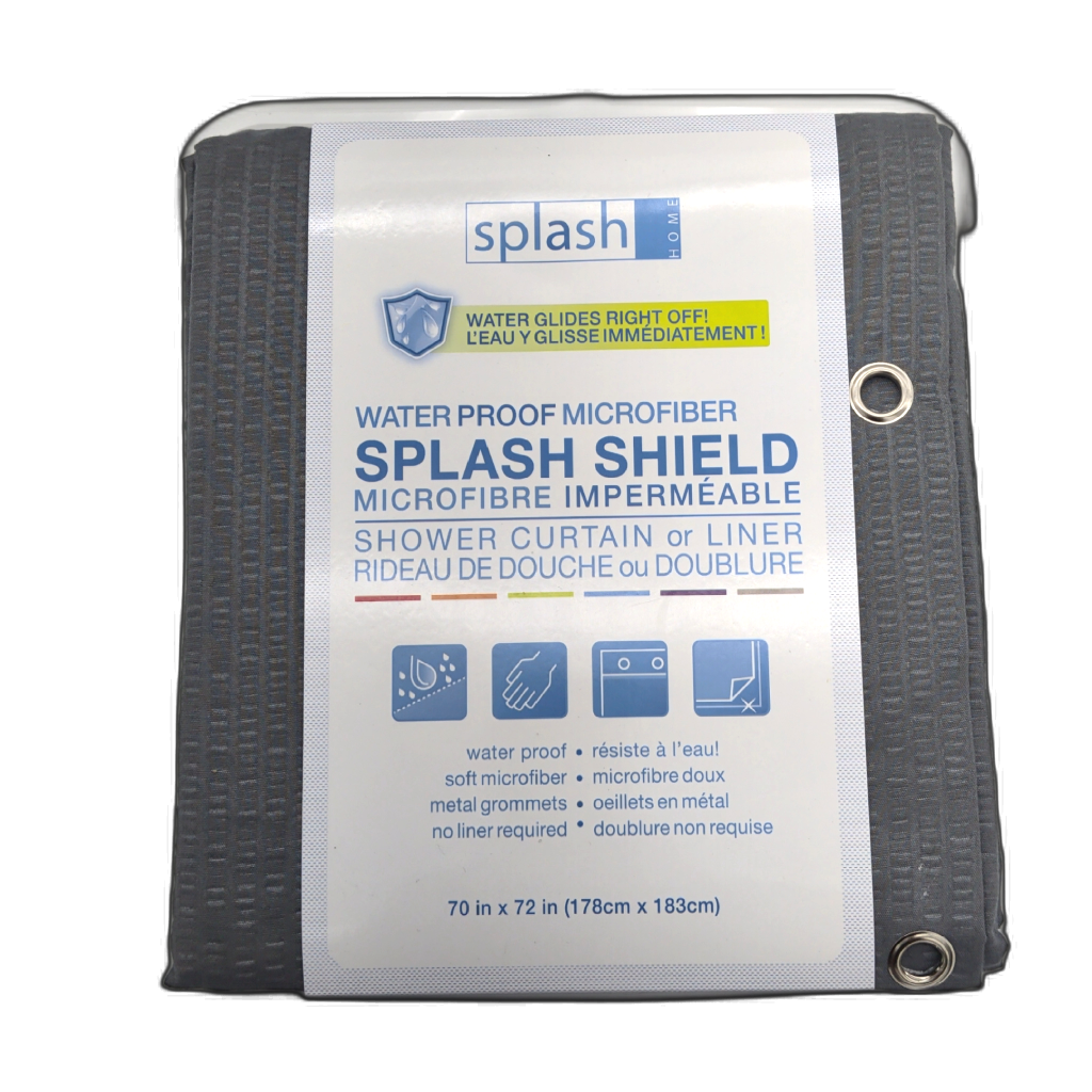 Shower Curtain Waterproof Microfiber Splash Shield 70" X 72"