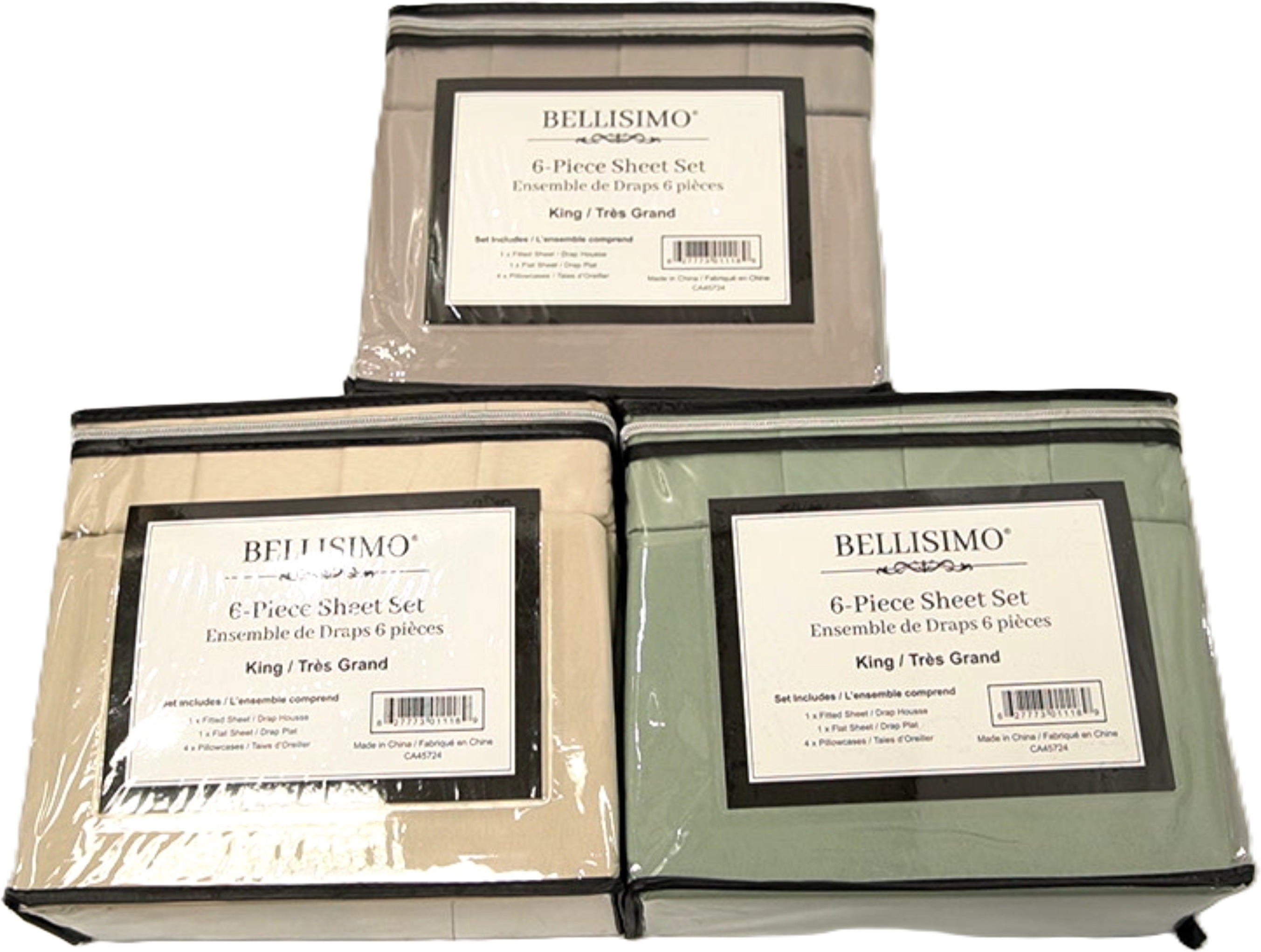 Bellisimo King 6 Piece Sheet Set Assorted Colours