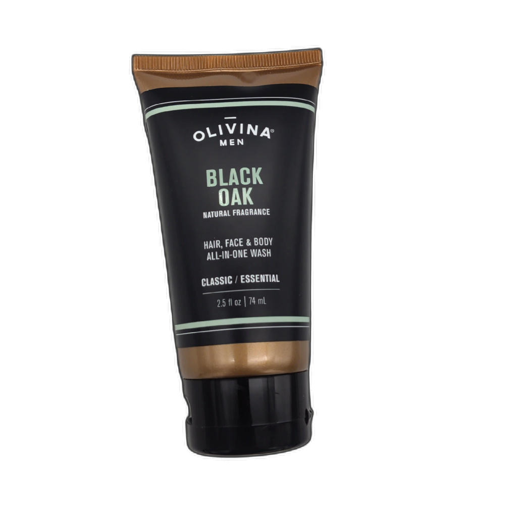 Hair, Face & Body Wash Black Oak 74mL Olivina