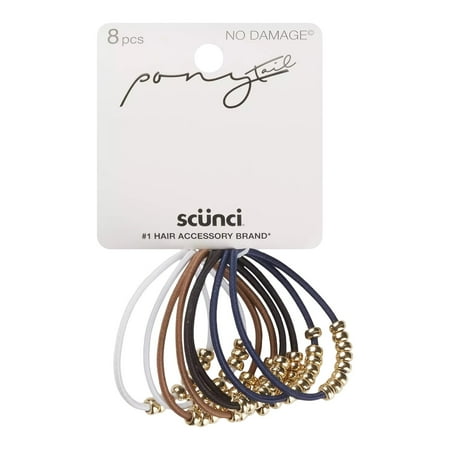 Scunci No Damage Beaded Ponytailers 8 Pack — packaging