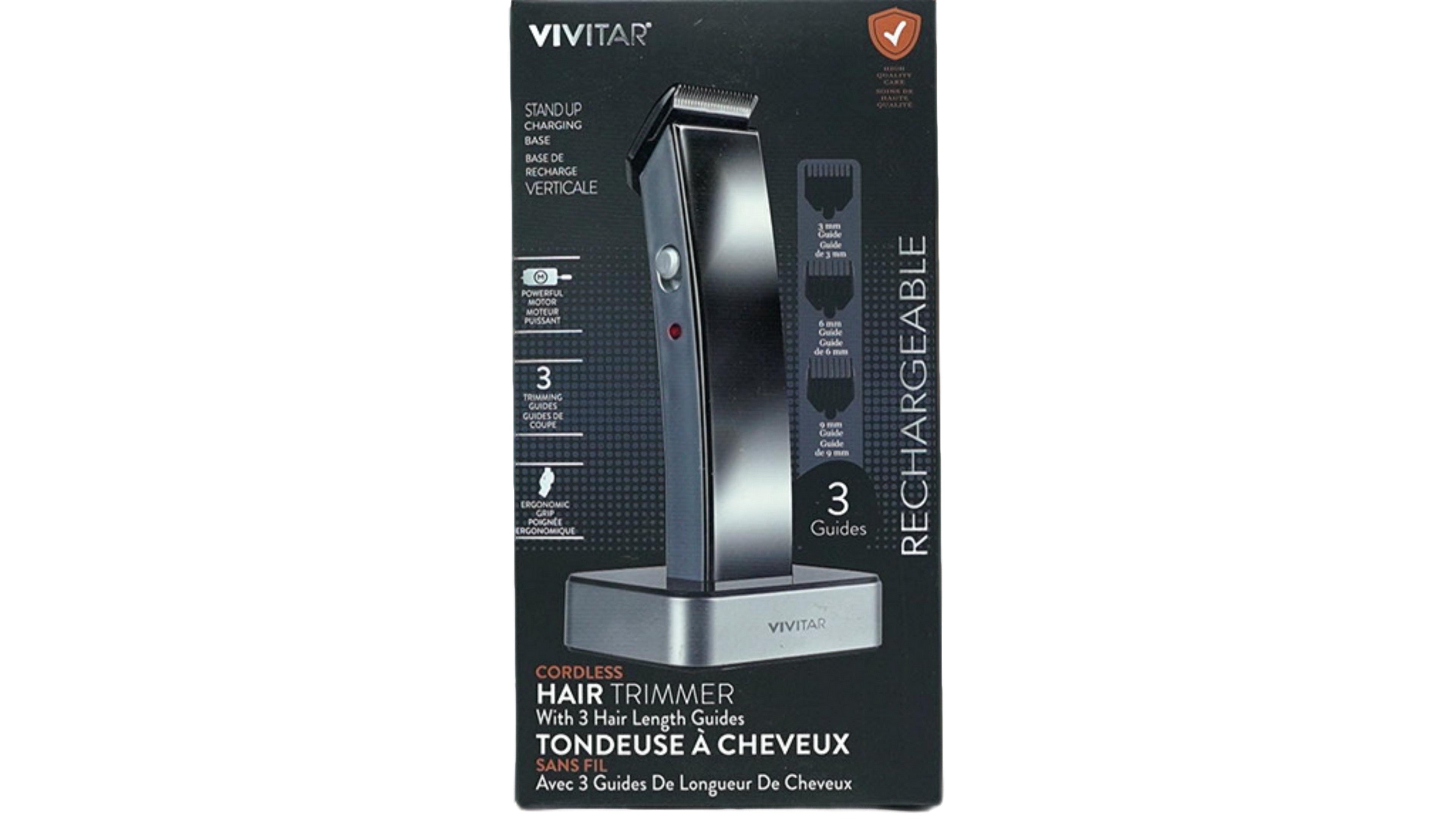 Vivitar Cordless Rechargeable Hair Trimmer with Stand Base