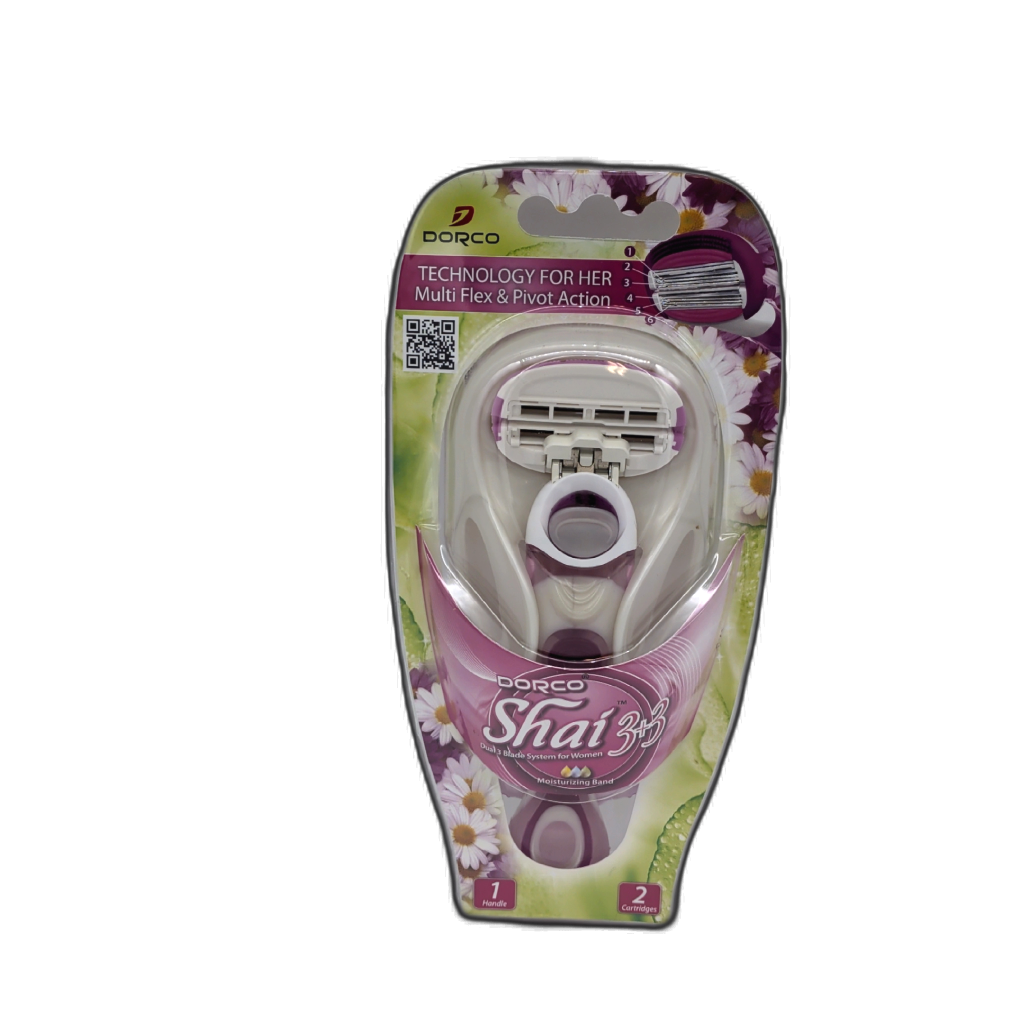 Dorco Shai 3+3 women's 6-blade razor with 2 cartridges