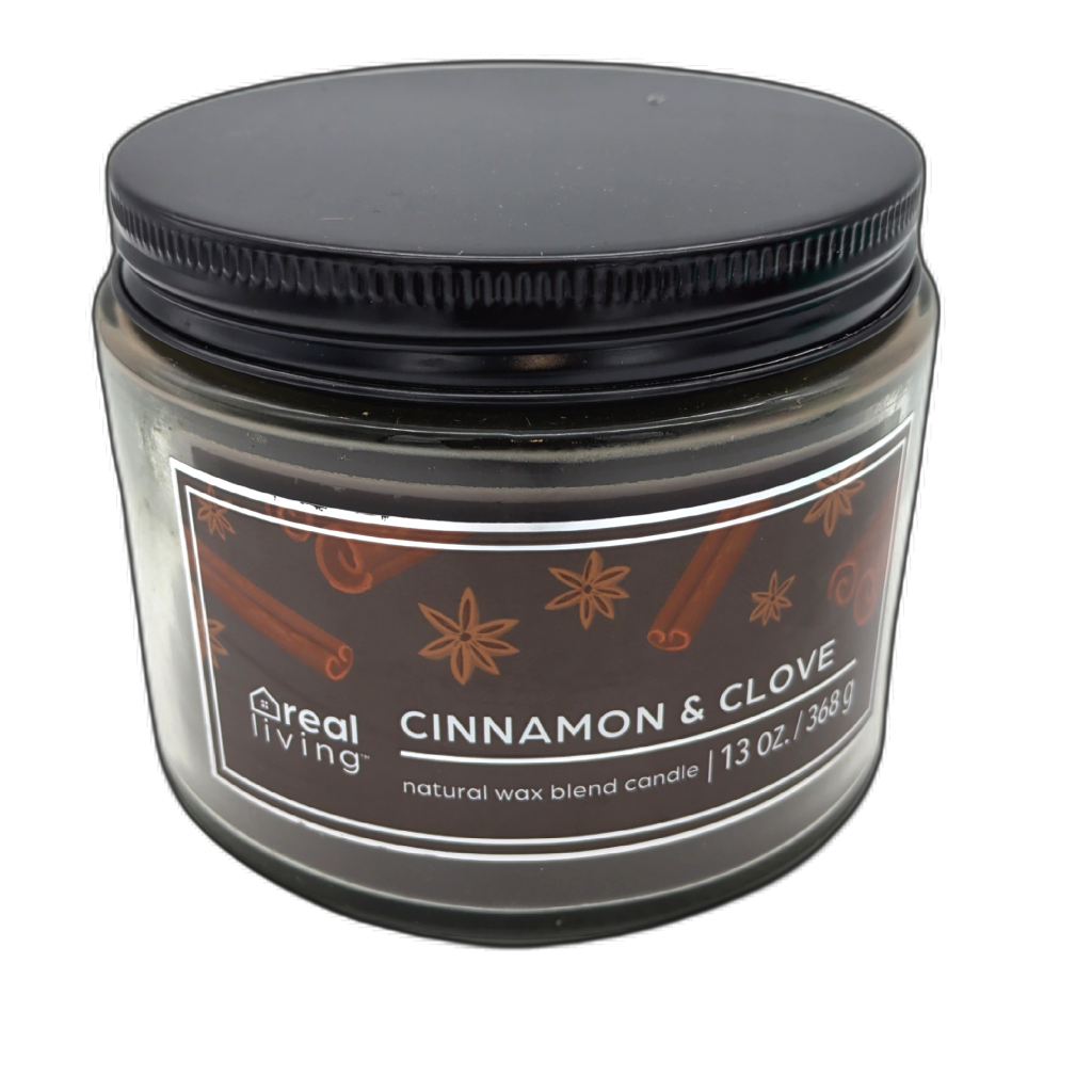 Real Living Cinnamon & Clove 13oz Natural Wax Jar Candle