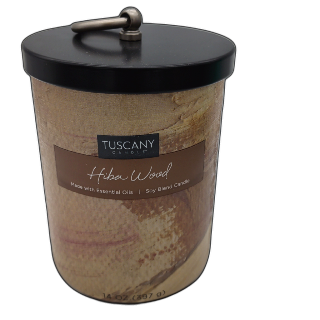 Tuscany Hiba Wood 14oz Scented Jar Candle