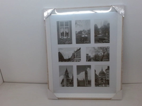 Collage Photo Frame Holds 8 - 4"x6" 17.75" x 21.5" Cream/White Joan Scott