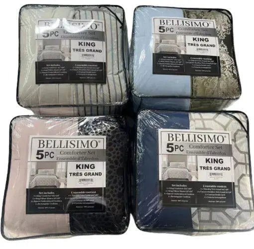 5PC Jacquard Comforter Sets – Assorted Prints King - Brantford Surplus