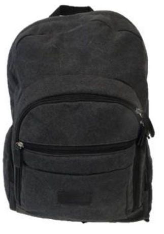 Gino Ferrari 16" Canvas Backpack Dark Grey Multiple Pockets