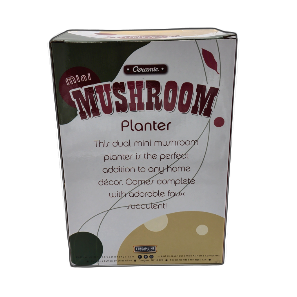 Mini Mushroom Planter Ceramic Streamline Imagined — side view