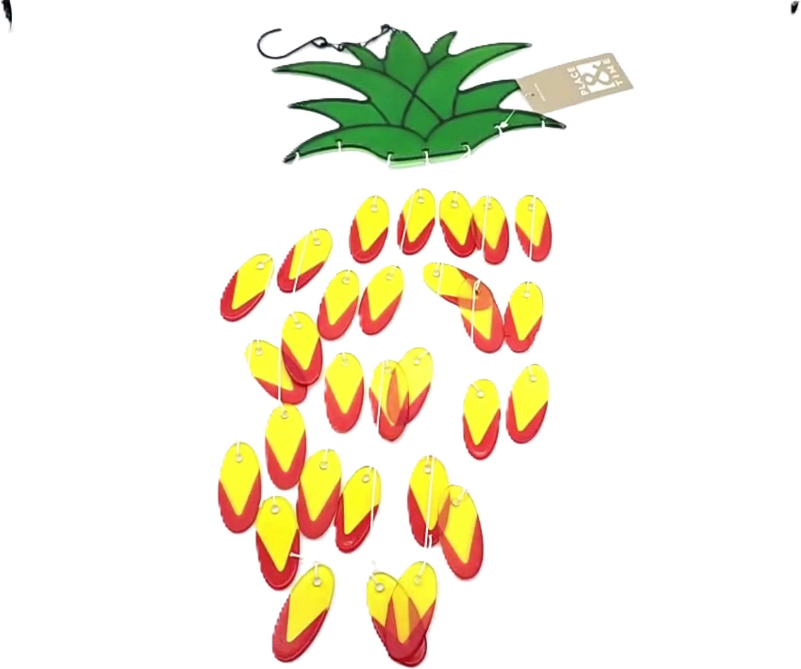 Place & Time Stained Glass Pineapple Wind Chime