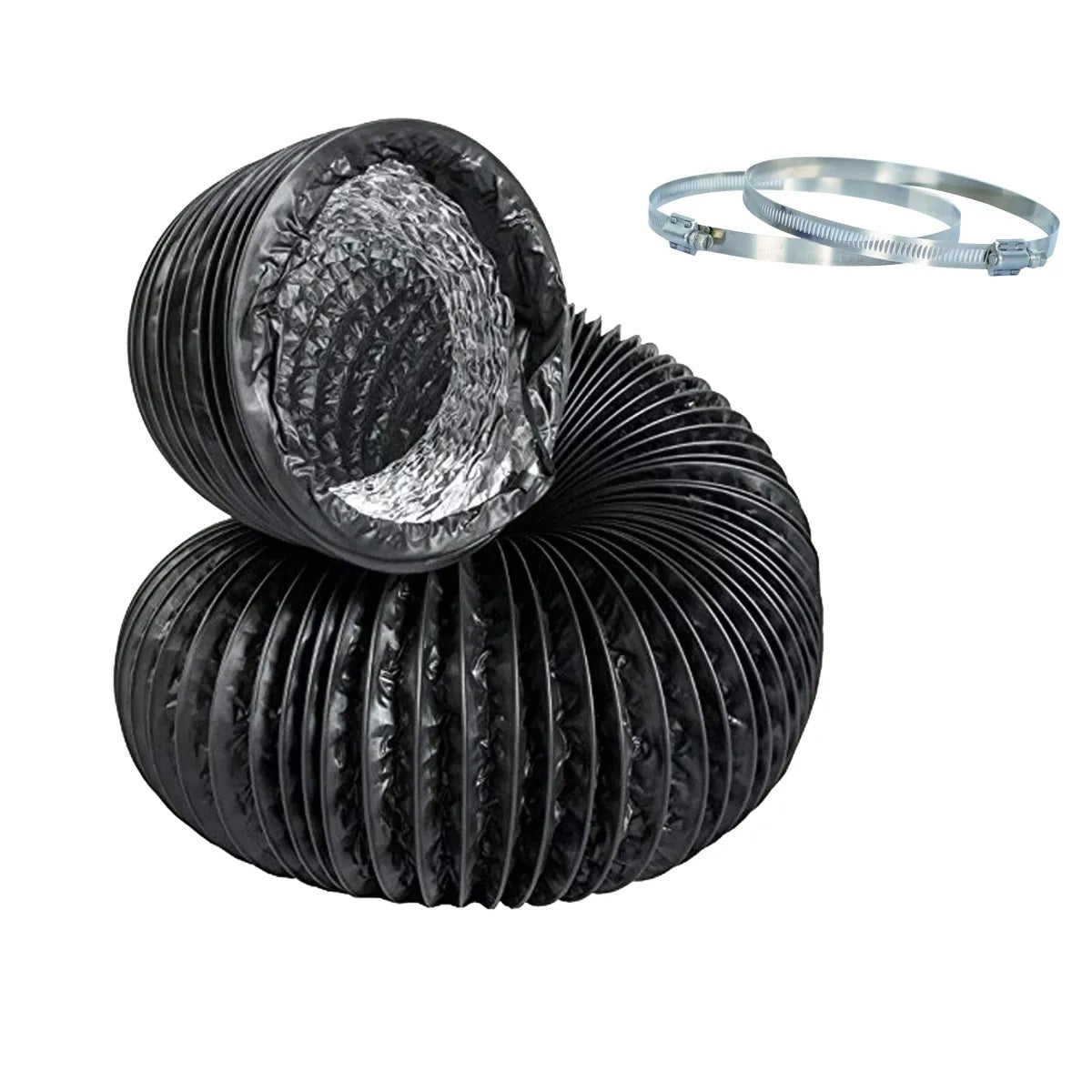 Lightproof 10" Aluminum Duct 25ft w/Clamps ProYard