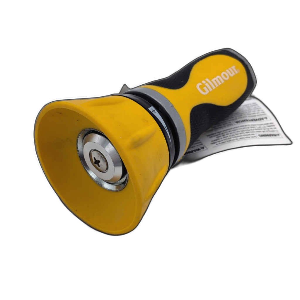 Gilmour Pro Adjustable Twist Hose Nozzle yellow and black