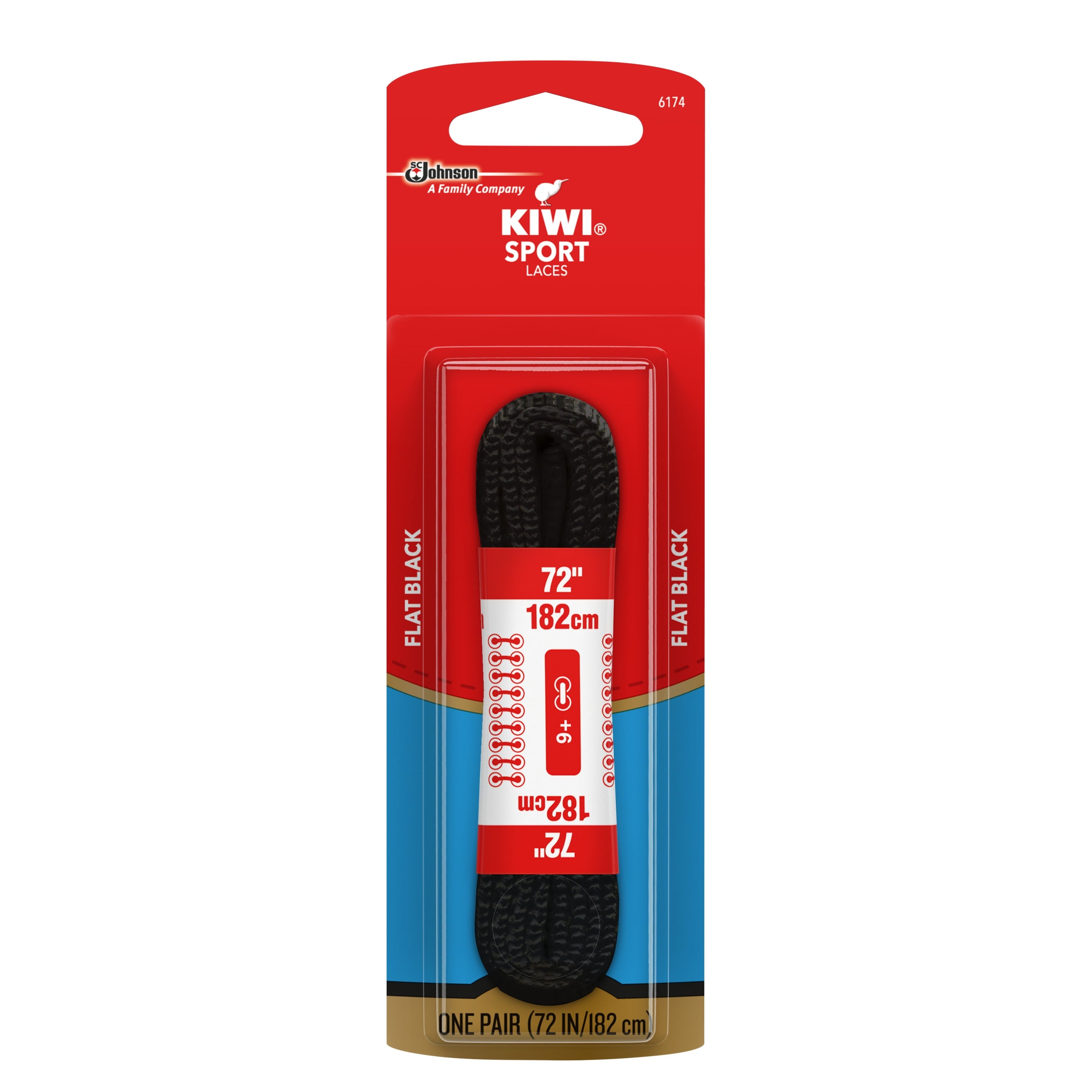 Kiwi Sport Black Shoe Laces — alternate view